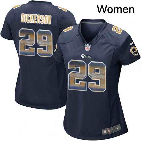 Womens Nike Los Angeles Rams 29 Eric Dickerson Limited Navy Blue Strobe NFL Jersey
